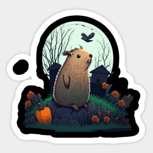 Halloween Capybara Sticker